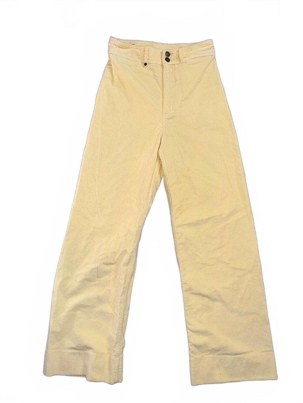 Thrills Belle Corduroy High Waist Wide Leg Pants in Light Yellow